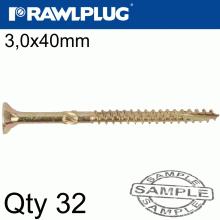 RAWLPLUG R-Ts Hardened Screw 3.0X40Mm X32 Per Bag