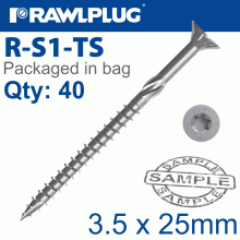 RAWLPLUG R-Ts Hardened Screw 3.5X25Mm X40 Per Bag