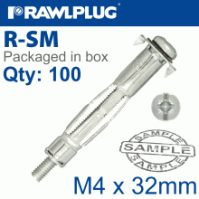 RAWLPLUG Interset Fixing For Drywall M4X32Mm X100-Box 8Mm Drill