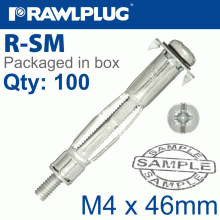RAWLPLUG Interset Fixing For Drywall M4X46Mm X100-Box 8Mm Drill