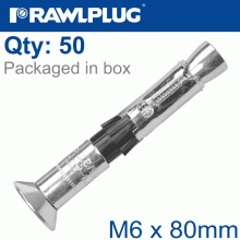 RAWLPLUG R-Spl Ii Safety Plus - Countersunk M6X80Mm X50 Per Box