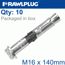 RAWLPLUG R-Spl Ii Safety Plus - Loose Bolt M16X140Mm X10 Per Box
