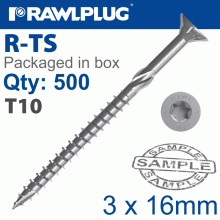 RAWLPLUG Torx T10 Chipboard Screw 3.0X16Mm X500-Box