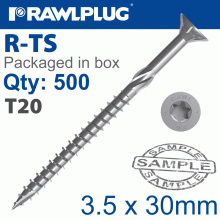 RAWLPLUG Torx T20 Chipboard Screw 3.5X30Mm X500-Box