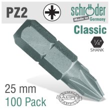 Schroder Pozi.No.2x25mm Ins.Bit 100/Pk