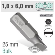Schroder Slotted Bit 1.0x6.0 25mm Bulk