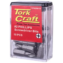Tork Craft Phil. 2x25mm Inset Bit 15pce In Tac Box