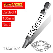 Tork Craft Square Recess Pwr Bit No.2x150mm 1/Card