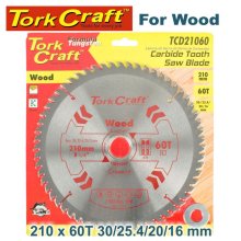 Tork Craft Blade Tct 210 X 60t 30/1/20/16 General Purpose Cross Cut