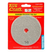 Tork Craft 100mm Diamond Polishing Pad 50 Grit Grey