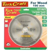 Tork Craft Blade Contractor 190 X 72t 30/20/ Circular Saw Tct