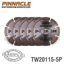 Pinnacle Diamond Blade Segmented 115mm Pinnacle Contactor Bulk 5 Pack