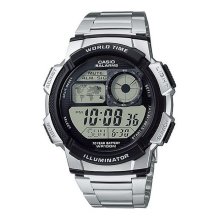 Casio Digital World Time Black Watch - AE-1000W-1AVDF